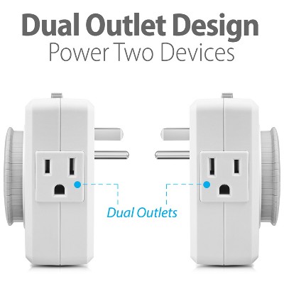 White Mechanical Programmable Dual Outlet Timer