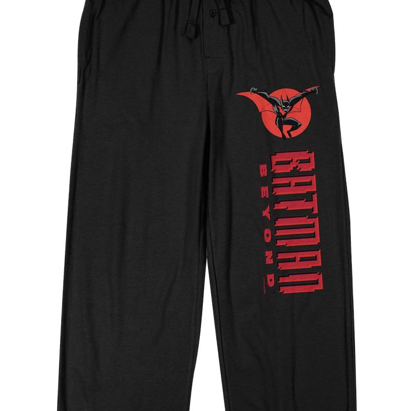 Batman Beyond Red Logo Men's Black Sleep Pajama Pants, 2 of 4