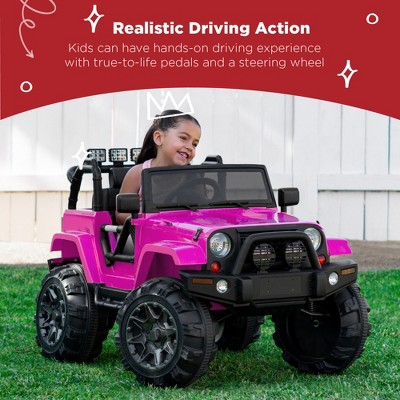 Pink 12V Kids Ride-On SUV with Remote Control and LED Lights