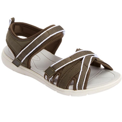 Comfortview Women's Wide Width The Annora Water Friendly Sandal - 8 M, Brown