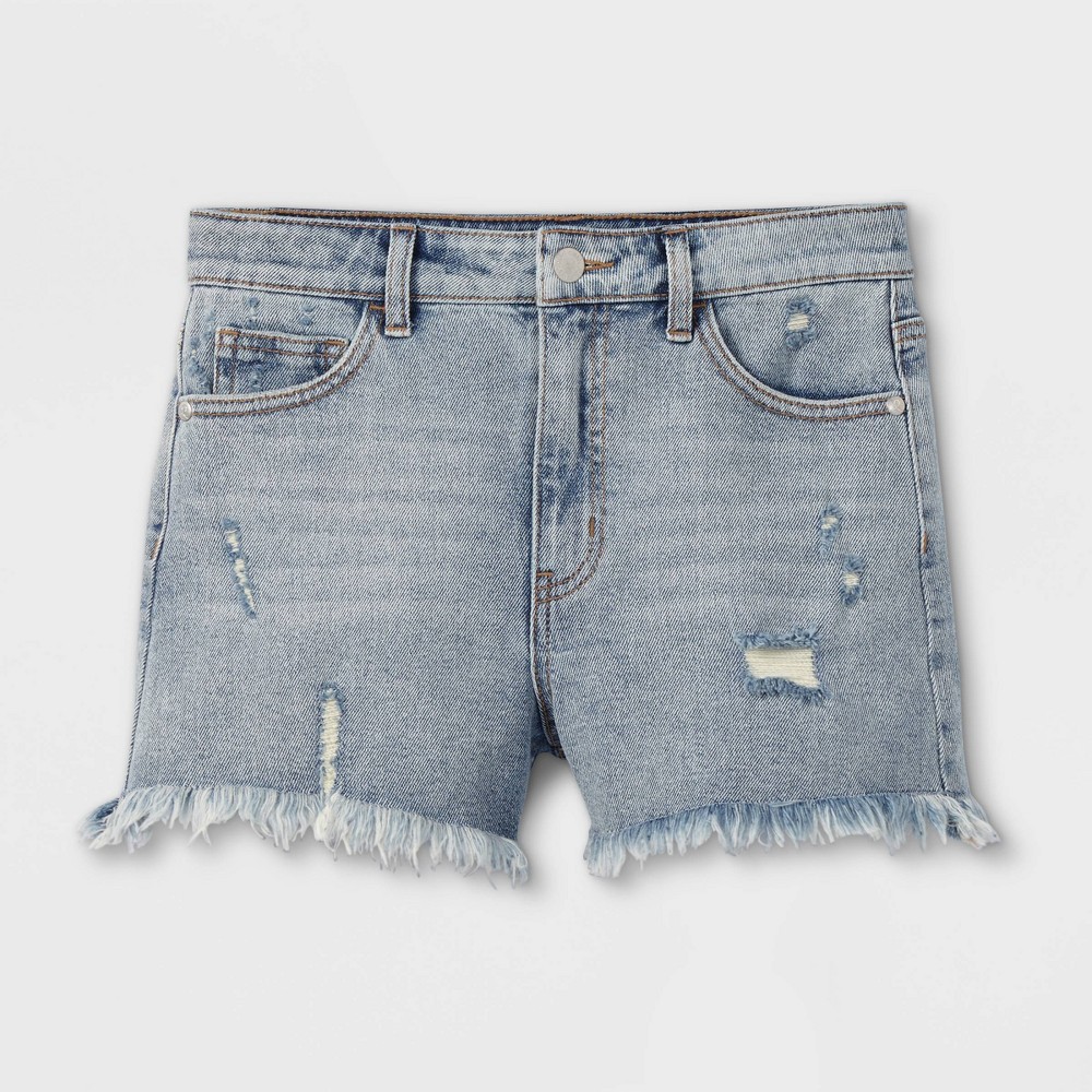 size xl Girls' A-Line High-Rise Jean Shorts - art class Medium Wash XL, Medium Blue