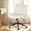NicBex Home Office Chair with Adjustable Height Modern Rotatable Criss Cross Chair Vanity Chair with 5 Casters for Office, Study, Bedroom, White - 2 of 4