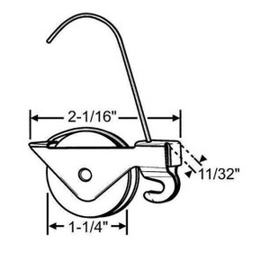 Brixwell 10-469n Patio Screen Door Roller 1-1/4 Nylon Wheel - 1 of 1