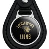 Lindenwood University Lions Logo Black Leather Keychain - 3 of 4