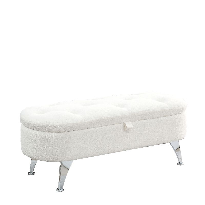 45.5" Teddy Storage Bench with Safety Hinges for Bedrooms, Living Rooms and Entryways - ModernLuxe, 5 of 14