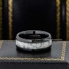 Jewelry Avalanche 8mm Beveled Black IP White Turquoise Inlay Tungsten Carbide Mens Wedding Band - 3 of 4