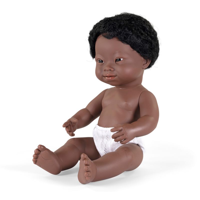 Miniland Educational Anatomically Correct 15" Baby Doll with Down Syndrome, Black Hair, 3 of 4