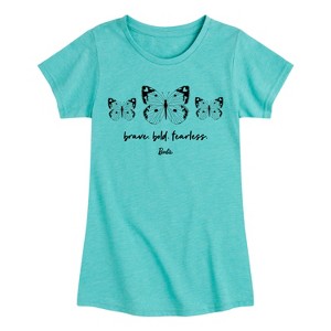Girls' - Barbie - Brave, Bold, and Fearless Fitted Short Sleeve Graphic T-Shirt - 1 of 3