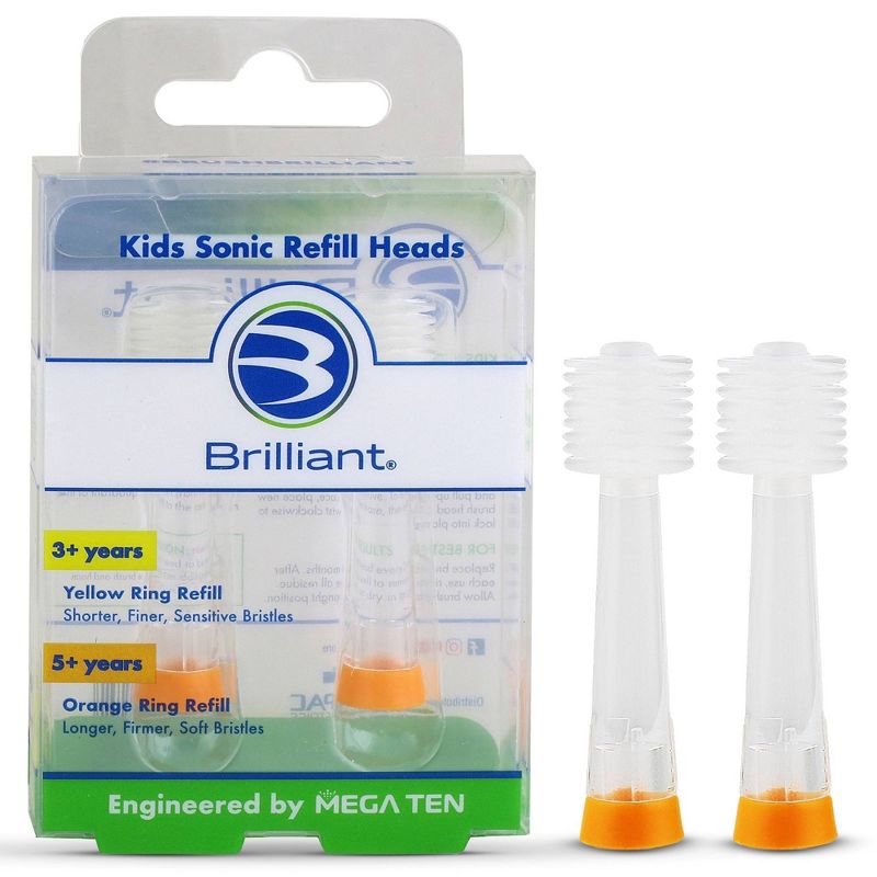 Brilliant Kids&#39; Sonic Toothbrush Refill Heads - Soft - 2ct, 1 of 10