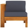 vidaXL Wooden Sofa Dark Grey Solid Acacia Wood Medium Durable - 2 of 2