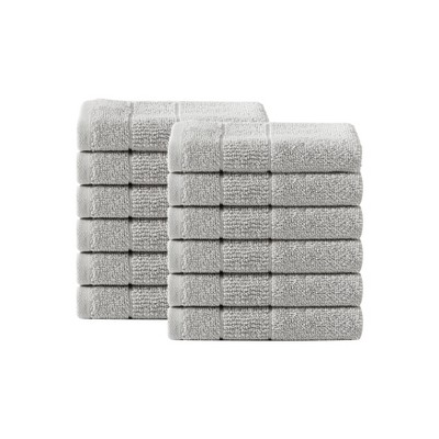 White Classic Luxury 100% Cotton Washcloths Set Of 12 - 13x13 Light-grey :  Target