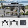 ALAULM Wall Mount Gazebo Outdoor Pergola, Hardtop Lean to Gazebo Canopy Awnings with Sloped Roof and Sturdy Steel Frame, for Patio, Deck, Backyard - 2 of 4