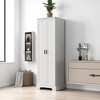 Tall Storage Cabinet with Adjustable Shelves and Anti-Tip Device, Freestanding Organizer with Double Doors for Bathroom, Kitchen, or Dining Room - 2 of 4