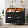 Garvee Wood Dresser for Bedroom - 6 Drawer Dresser with LED Lights & Charging Station, Entryway - 3 of 4