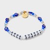Little Words Project Good Energy Beaded Bracelet - White/Blue/Gold - 3 of 4