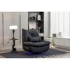 270° Swivel Glider Recliner Chair with Power Recline, USB & Type-C Charging Ports, Bluetooth Speaker, Hidden Arm Storage, and Atmosphere Lamp - 3 of 4