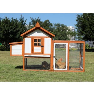 Outdoor Chicken Coop With Nesting Box, Chicken Coops Big With Removable Bottom For Easy Cleaning, Weatherproof Chicken Cage-Cuddlewood - 1 of 4