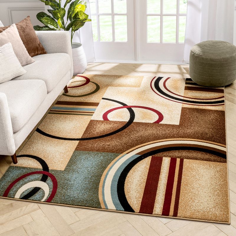 Well Woven Deco Rings Geometric Modern Casual Area Rug, 2 of 9