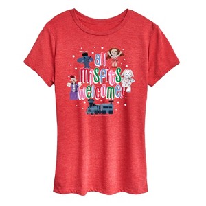 Women's - Rudolph - All Misfits Welcome Short Sleeve Graphic T-Shirt - 1 of 4