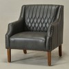 KINWELL Mid-Century Modern Top-Grain Genuine Leather Tufted Upholstered Armchair - 4 of 4
