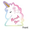 Big Dot of Happiness Rainbow Unicorn - Shaped Thank You Cards - Magical Baby Shower or Birthday Party Thank You Note Cards with Envelopes - Set of 12 - 3 of 4