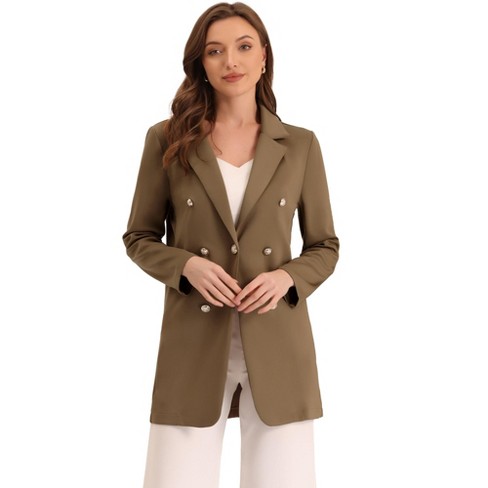 Allegra K Women's Single Breasted Notched Lapel Long Winter Coats : Target