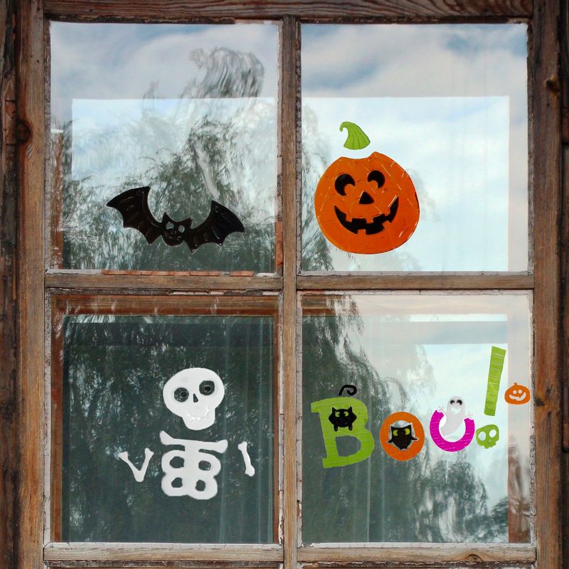 Northlight 14-Piece Orange and Green "Boo!" Halloween Gel Window Clings, 2 of 5