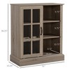 Wine Bar Cabinet, with 6-Bottle Wine Rack and Stemware Racks, Buffet Cabinet with Sliding Glass Door for Kitchen - 3 of 4