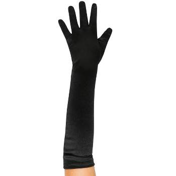 Leg Avenue Wrist Length Satin Gloves, Standard, Black : Target