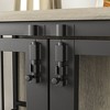 Dog House with Rremovable Ttray, Double-Door Dog House, lift Panel, 360 Degree Rotation -3 Height Adjustable Feeding Bowls - 2 of 4