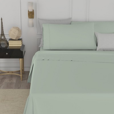 Soft Green Twin XL Cotton Blend Percale Sheet Set