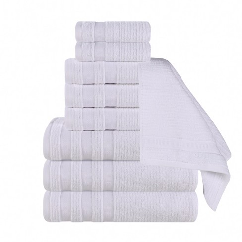 Blue and white bathroom towels hot sale