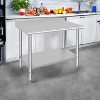 Stainless Steel Work Table, NSF Commercial Grade, Adjustable Shelf, Silver - 4 of 4