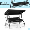 Costway 3-Seat Patio Swing with Canopy with Removable Cushions & Side Pockets Stand Black/Gray/Red/Brown/Beige - 3 of 4