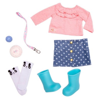 Our Generation Pet Play Outfit with Dog Leash for 18" Dolls - Playful Pickup