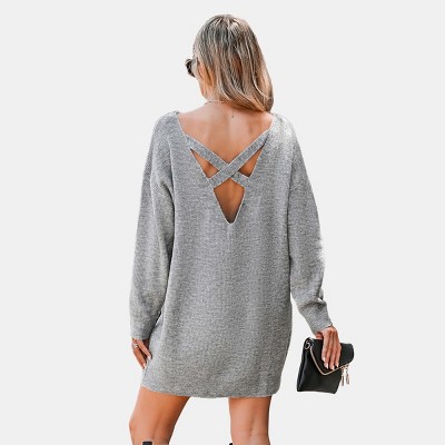 Women's Heathered Knit Mini Sweater Dress - Cupshe