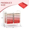 Costway 12 Drawers Rolling Cart Storage Scrapbook Paper Studio Organizer Bins Pink - 3 of 4