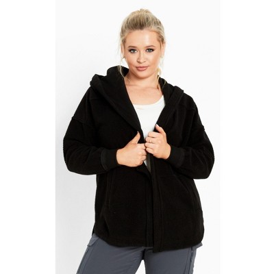 Avenue Women's Plus Size Weekender Hooded Fleece Jacket