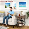 FurnitureR Nightstand with Charging Station, USB Ports & Outlets, 3-Tier End Side Table with Storage Shelves and Cabinet for Living Room, Bedroom - 3 of 4