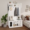 Garvee 5-in-1 Entryway Furniture with Storage Cabinet and Top Shelf-8 Shoe Storage Cube and 6 Hanging Hooks Coat Rack - 2 of 4