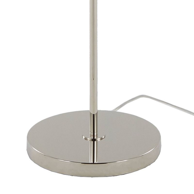 LumiSource Metro 61&#34; Contemporary Metal Floor Lamp in Polished Nickel with Clear Seeded Glass Shade from Grandview Gallery, 4 of 7