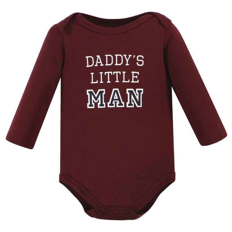 Hudson Baby Infant Boy Cotton Bodysuit, Pant and Shoe Set, Boy Daddy Long Sleeve, 4 of 6