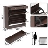 ALEXOUN Mirror Shoe Cabinet with 2 Flip Drawers & 1 Storage Drawer,Freestanding Shoes Cabinet Organizer for Entrance, Entryway, Bedroom,Brown - 3 of 4