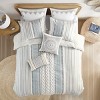 Gulches Imani 3 Piece Multicolor Blue Cotton Chenille Duvet Cover King Set with Global Inspired Aztec Print - 3 of 4