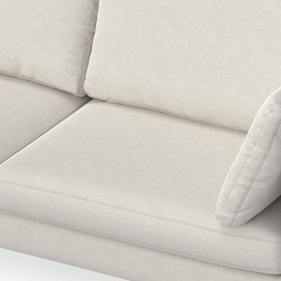Lana 90'' Cream Mid-Century Modern Sofa with Metal Legs