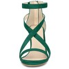 Allegra K Women's Zipper Ankle Strap Open Toe Heeled Sandals - 2 of 4