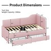 Twin Size Upholstered L-Shaped Daybed with Corduroy Frame, Semi-Enclosed Design and 2 Large Storage Drawers-Maison Boucle - 4 of 4