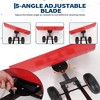 Heavy Duty Snow Shovel with Wheels, 5-Position Angle & Height Adjustable Handle, Sidewalk Yard Snow Plow, Driveway Snow Removal - 2 of 4