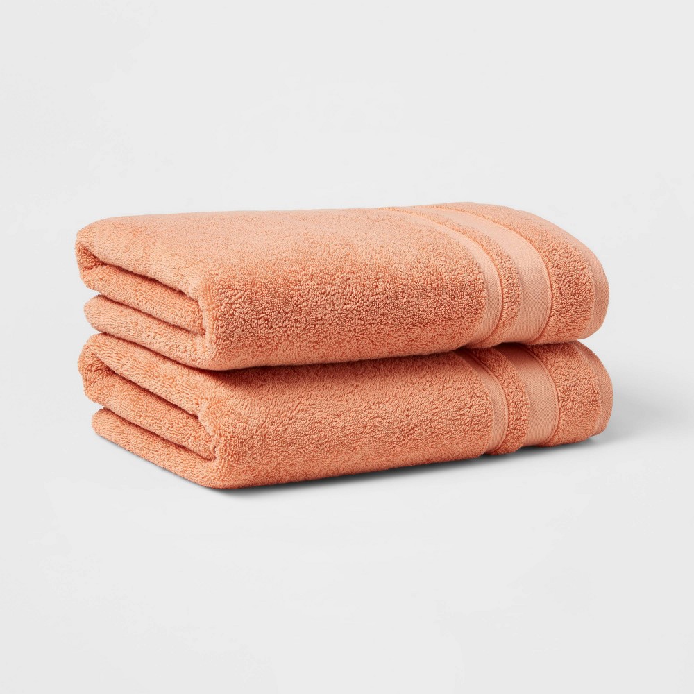 2pc Performance Bath Towel Set Coral - Threshold