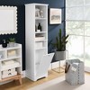 GDFStudio Helen Modern 63.8" Tall Bathroom Storage Cabinet with Adjustable Shelves, Laundry Hamper and Hidden Clothes Storage - 2 of 4